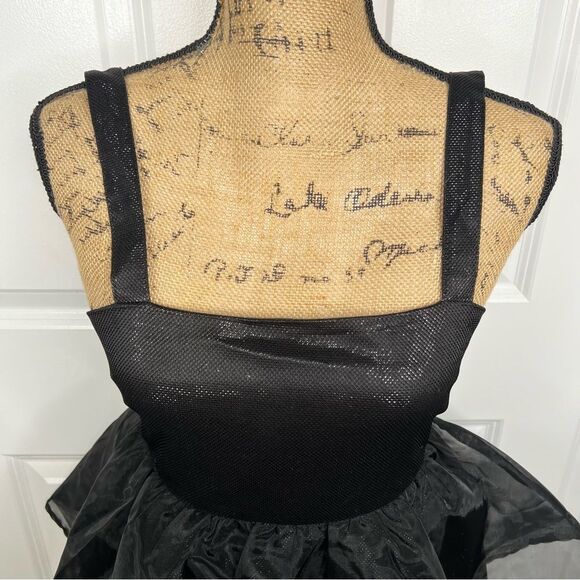 Sz S English Factory Black Sparkle Glitter Empire Tulle & Organza Top NWOT $85 - Picture 5 of 12